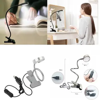 

LED Clamp Lamp Manicure Tattoo Makeup Reading Lighting With Plug 5W Black/White