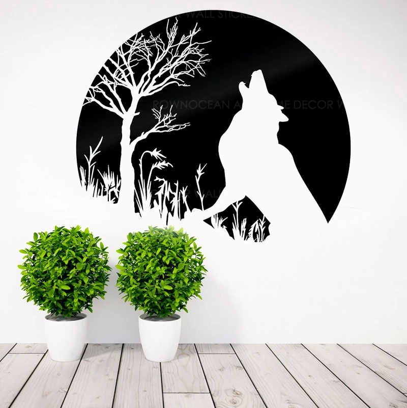 Paper Bumper Stickers Moon Phase Howling At The Moon Sticker Stars