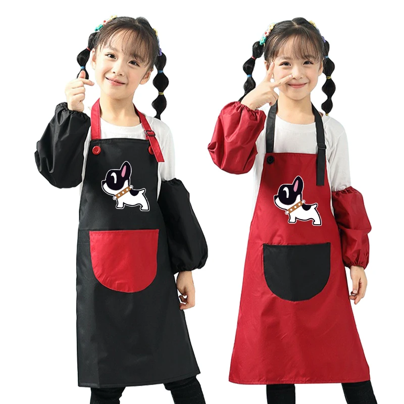Girl Boy Kindergarten Children's Painting Apron Waterproof And Oil-proof Household Eating Gowns Art Class Smock | Дом и сад