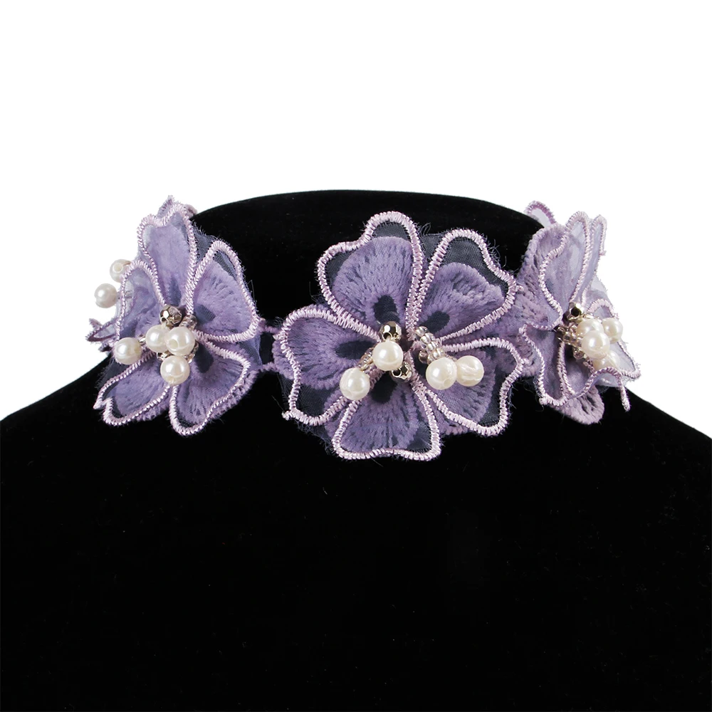 Кружевной ошейник с бантом для кошек и котят регулируемый кружевным цветком