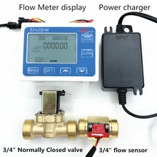 ZJ-LCD-M Flow Meter Controller with 3/4" valve +Turbine Flow sensor 3/4"