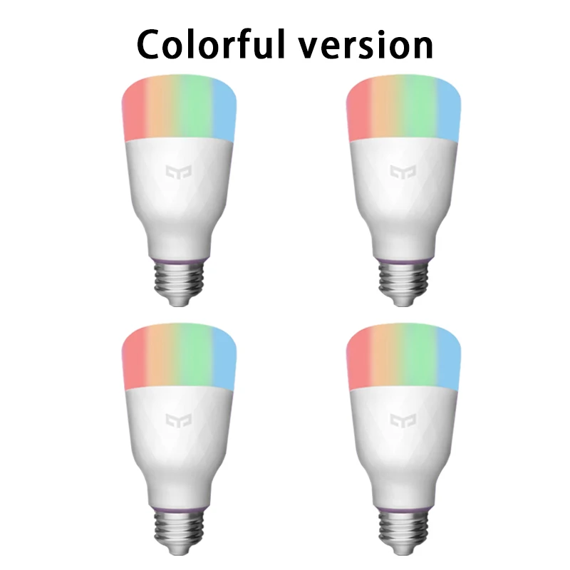 4pcs colorful Yeelight умный светодиодный цветной лампочка 800 люмен 10 Вт E27 лимонная умная лампа для Mi Home App белый/RGB опция - Цвет: 4pcs colorful