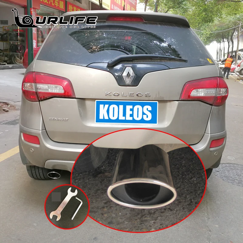 

304 stainless steel tail throat Muffler noise reduction For 2009 to 2016 Renault koleos Car styling Accessiores