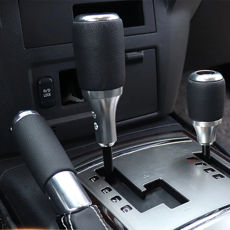 Gear Set For Mitsubishi Pajero V97V93V73V87 Gear Shift Head Alloy Modified Pajero Shift Lever With Peach Wood Grain Handle