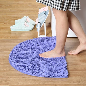 

New Half Moon Round Semi Circle Machine Washable Rubber Back Mat Bathroom Rug