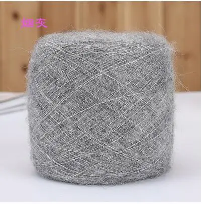 smoky gray 50 г/лот шерсть ангоры пряжа тонкая эластичная мохеровая ручная вязанная крючком тканая шерсть нить - Цвет: smoky gray