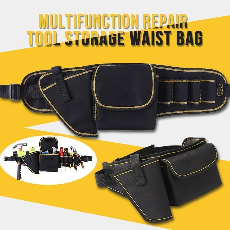Mintiml Hardware Tool Durable Bag Multifunctional Repair Kit Oxford Cloth Belt Waterproof Multi-pockets Bag Waist Firm Tools Bag large tool bag