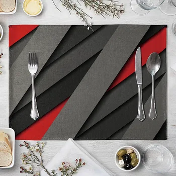 

Geometry Rope Simple Placemat Insulation Pad Household Rectangular Washing Heat Resistant Table Mat Hotel Restaurant Western-sty