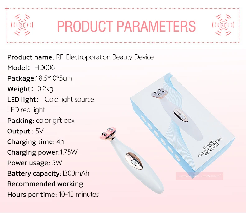 Мини RF Устройство для лифтинга лица радио частота уход за кожей красота Домашнее использование портативный RF машина для коррекции лица для подтяжки кожи