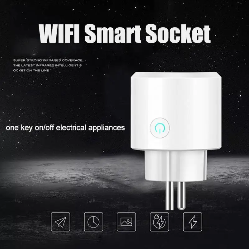 ЕС умный дом вилка беспроводной Таймер WiFi Пульт дистанционного управления розетка выключатель питания