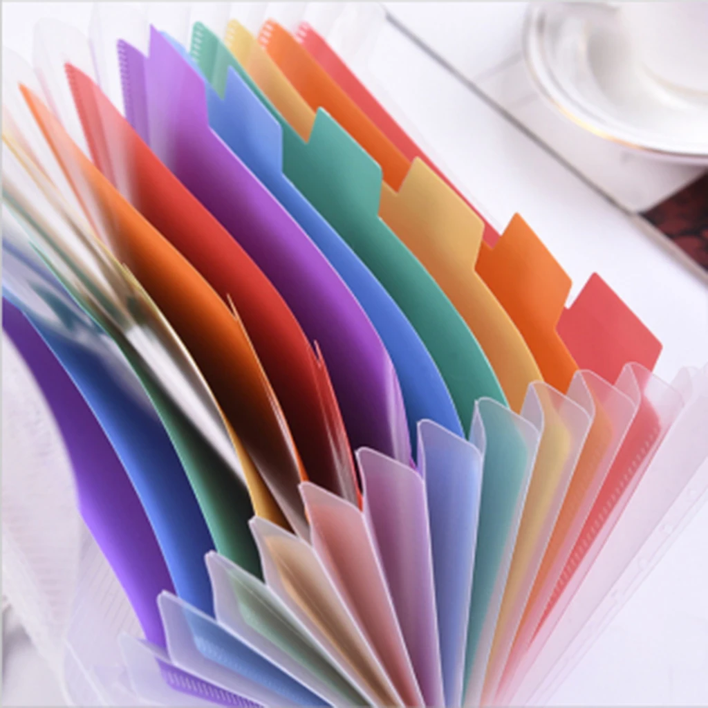 Mini A6 13 Pockets Expanding File Folder Bag For Receipts, Checks, Cards, Blank Tab Stickers