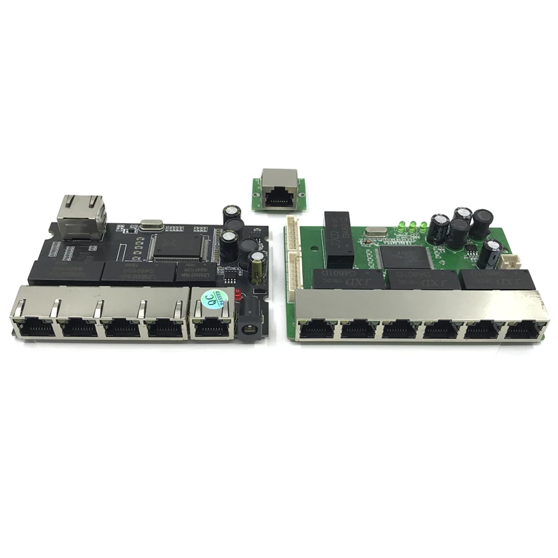 8 портов OEM PBC Gigabit Ethernet коммутатор 8 портов met 8 pin way header 10/100/1000 m hub 8way power pin Pcb плата OEM schroef gat