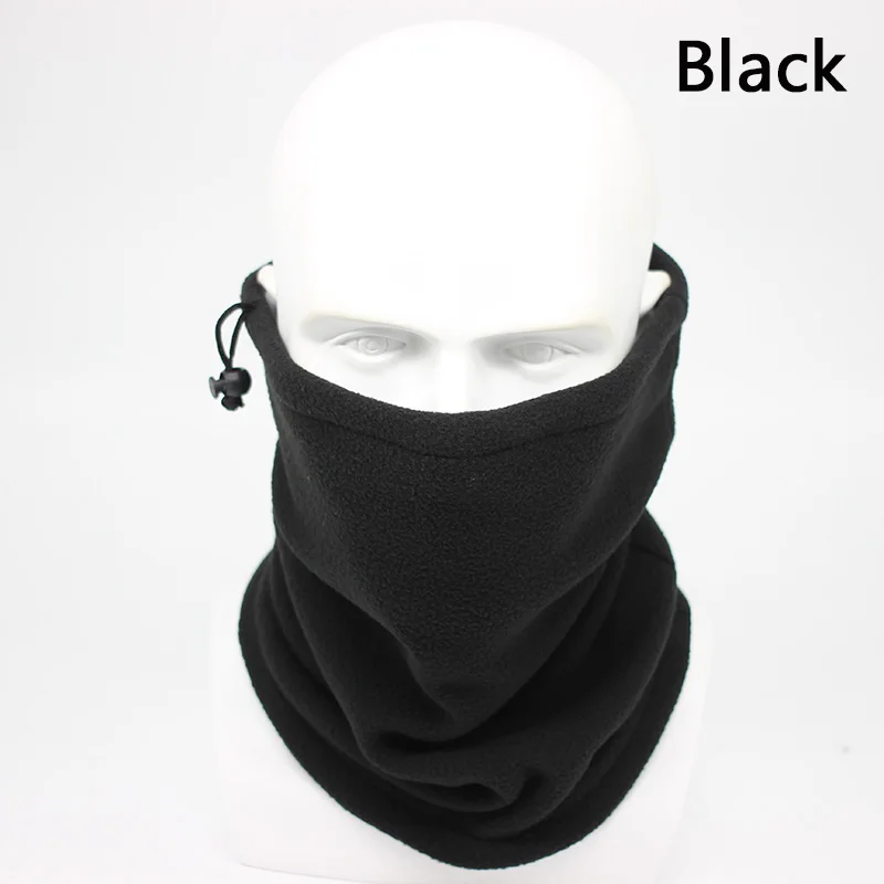 Black Модная мужская зимняя однотонная бандана, повязка на голову, шарф, теплый Многофункциональный бесшовный трубчатый головной шарф, маска для лица, кольцо, шарф унисекс - Цвет: Black