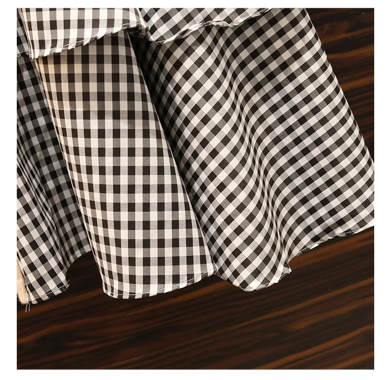 L-4XL Plus Size Women Knitted Dress Autumn Fashion Long Sleeve Patchwork Plaid Ruffle Loose Casual Ladies A-Line Dresses