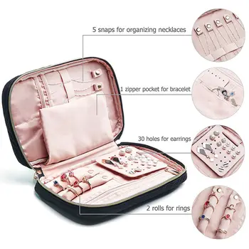 

Korean Style Fresh And Simple Girl Earrings Plate Jewelry Box Protable Earrings Ring Multi-function Jewelry Storage Box