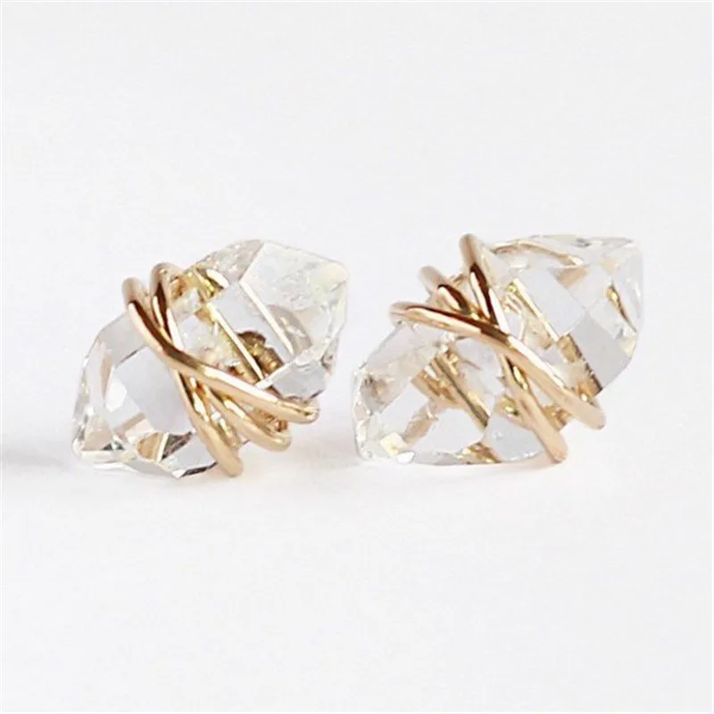Simple Personality Crystal Earrings for Women Fashion Jewelry Rose Gold Color Bridesmaid Gift Sieraden S5M028 | Украшения и