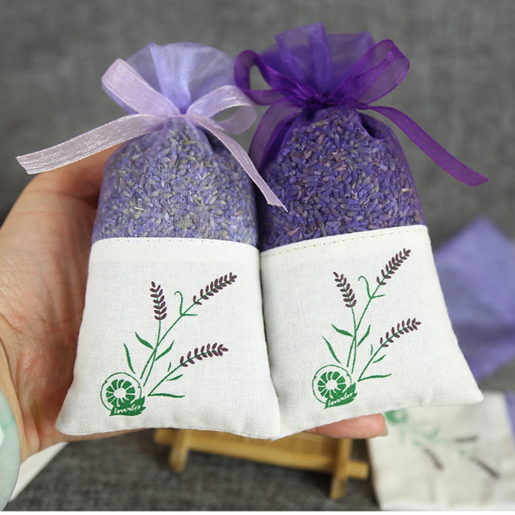 Lavende Sachet Bags Portable Flowers Printing Beautiful Fragrance Lavender Sachet Bag for Seeds Dry Flowers Bags A30 Deodorant Sachet Bags Fragrance Bags