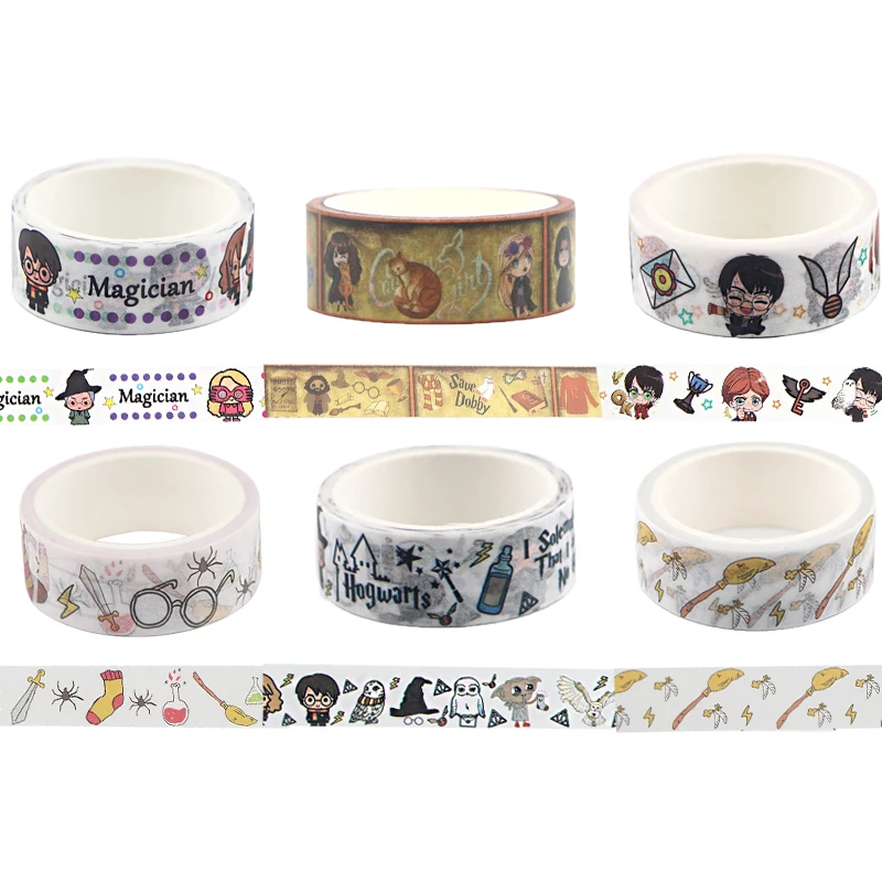 Cinta adhesiva de dibujos animados BH1138, 15mm x 5m, Washi, para álbum de recortes, película mágica decorativa, adhesivo de papelería