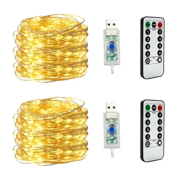 

5M/10M/20M LED lamp string festival lamp string USB remote control lamp string Christmas decorative color lamp string