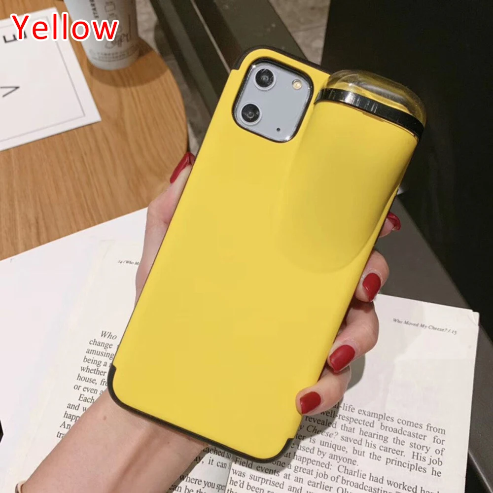 2 в 1 чехол для телефона с Airpods чехол для iPhone 11 Pro Max Xs Max XR 8 7 Plus силиконовый чехол для телефона AirPods чехол для AirPods