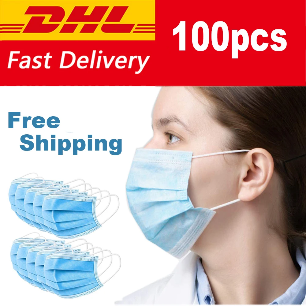 

50/100Pcs Face Masks pm2.5 mask For Germ Protection Face Mask Disposable 3-ply N95 Mask Surgical Mask Fast Delivery