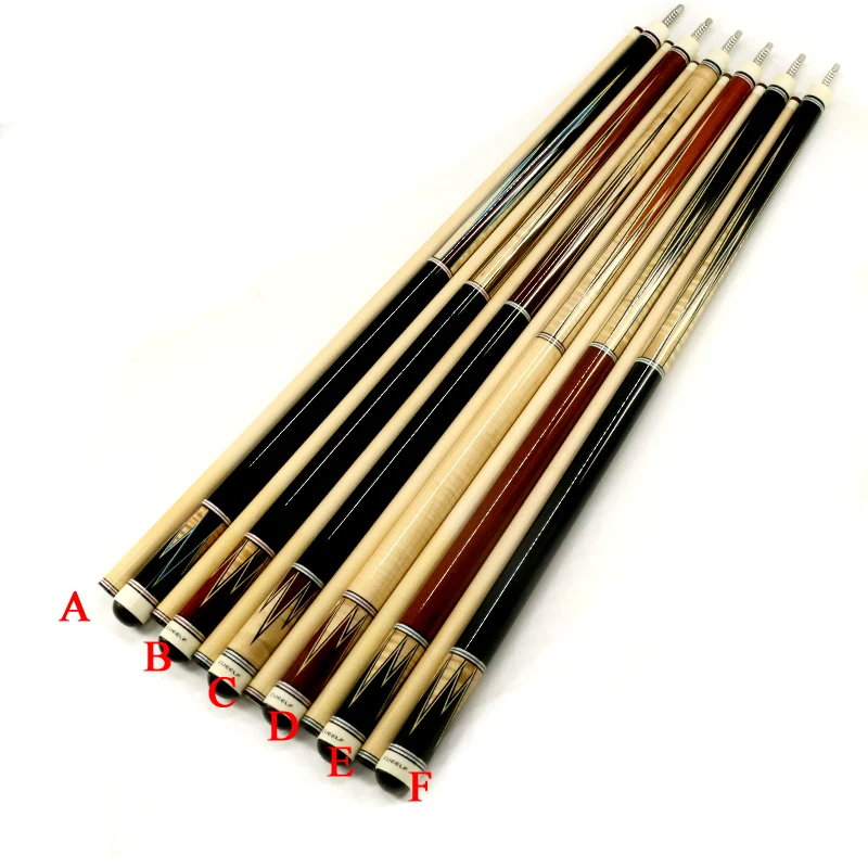 

1pc Curly maple wood mix ebony inlay butt 12mm handsplice 1/2 joint carom cue