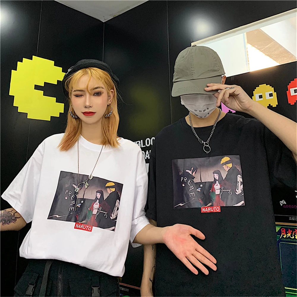 

FZ01022 Casual Cotton T Shirt For Men Oversized Tops Naruto Print Short Sleeve Round Neck Tees for School Boys