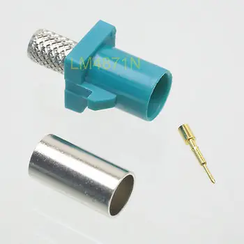 

DHL/EMS 50 pcs Connector Fakra Z 5021 Water Blue SMB male plug crimp RG58 LMR195 cable -d2