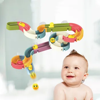 Baby Bath Kids Toys Rainbow Shower Pipeline Yellow Ducks Slide Tracks Bathroom Educational Water Game Toy for Children Gifts 5