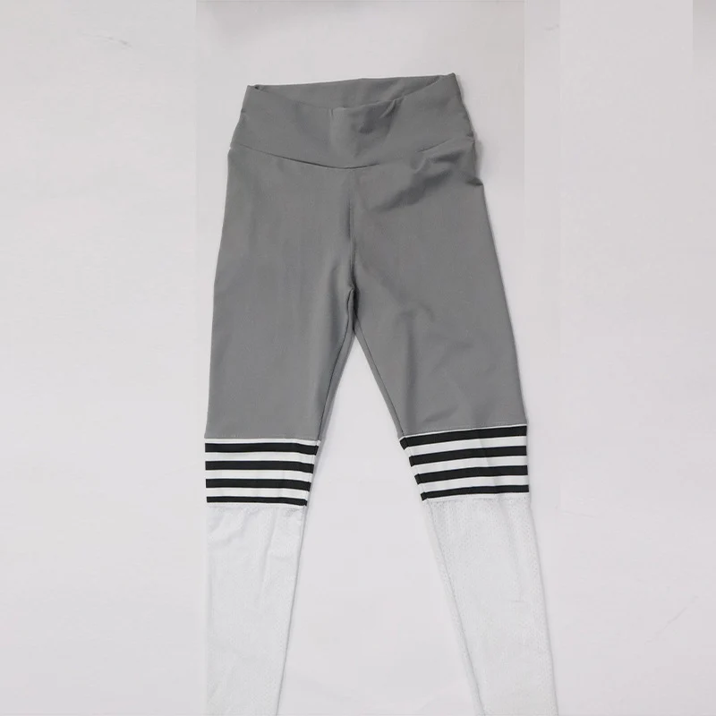 K9859GrayWhiteMesh Женские повседневные леггинсы для фитнеса, штаны для тренировок, узкие эластичные брюки, легинсы с градиентной расцветкой, обтягивающие леггинсы, сетчатый в готическом стиле, леггинсы со вставками - Цвет: K9859GrayWhiteMesh