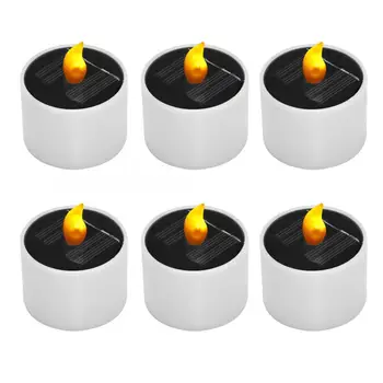 

Romantic Outdoor Yellow Flash LED Solar Energy Electric Candle Tea Light Decor Lamp