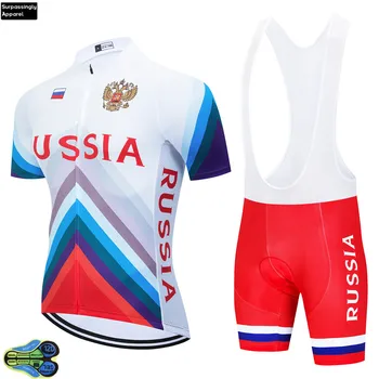 

2020 Russia National Team Cycling Jersey 12D Gel Pad Bike Shorts Suit MTB Ropa Ciclismo Mens Summer Bicycling Maillot Wear