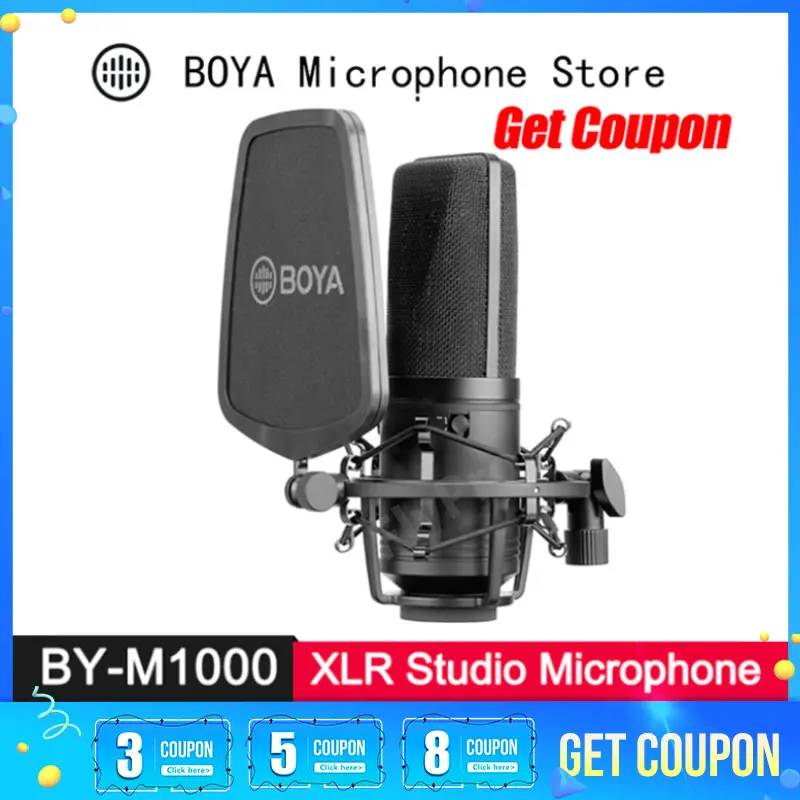 BOYA BY M1000 конденсаторный микрофон с большой диафрагмой 3 полярные узоры для певец