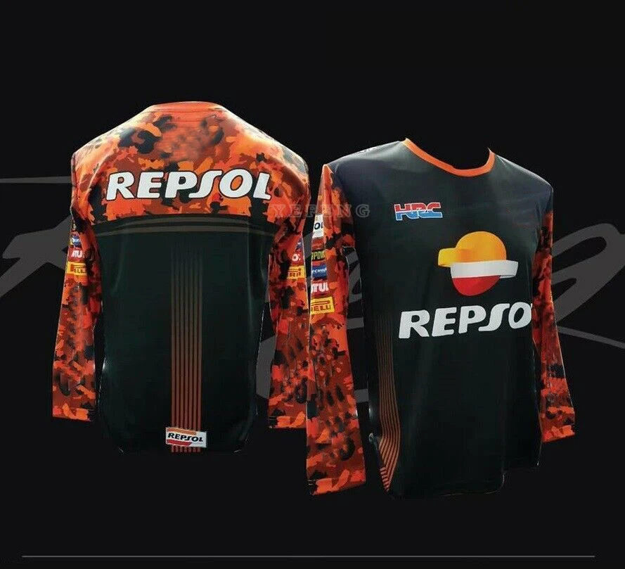 Мотоциклетная Repsol с длинным рукавом для горного велосипеда Honda HRC Team Racing Jersey