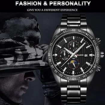 

VAVAVOOM Men Quartz Watch Mens Calendar Quartz Dial Wrist Watch Stainless Steel Waterproof watch Fitness Sports Bracelet Men