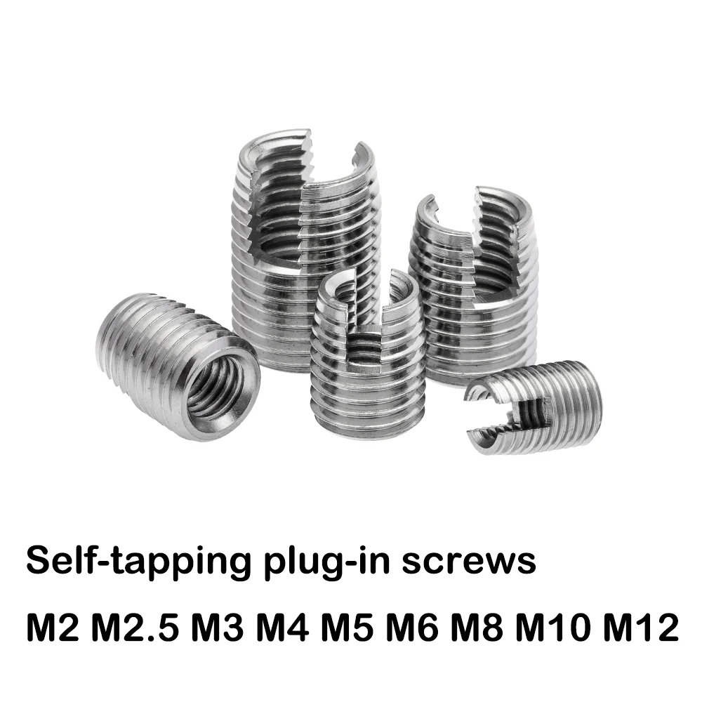 

M2 M2.5 M3 M4 M5 M6 M8 M10 M12 Self Tapping insert stainless steel Screw Bushing 302 slotted type Wire Thread Repair Insert