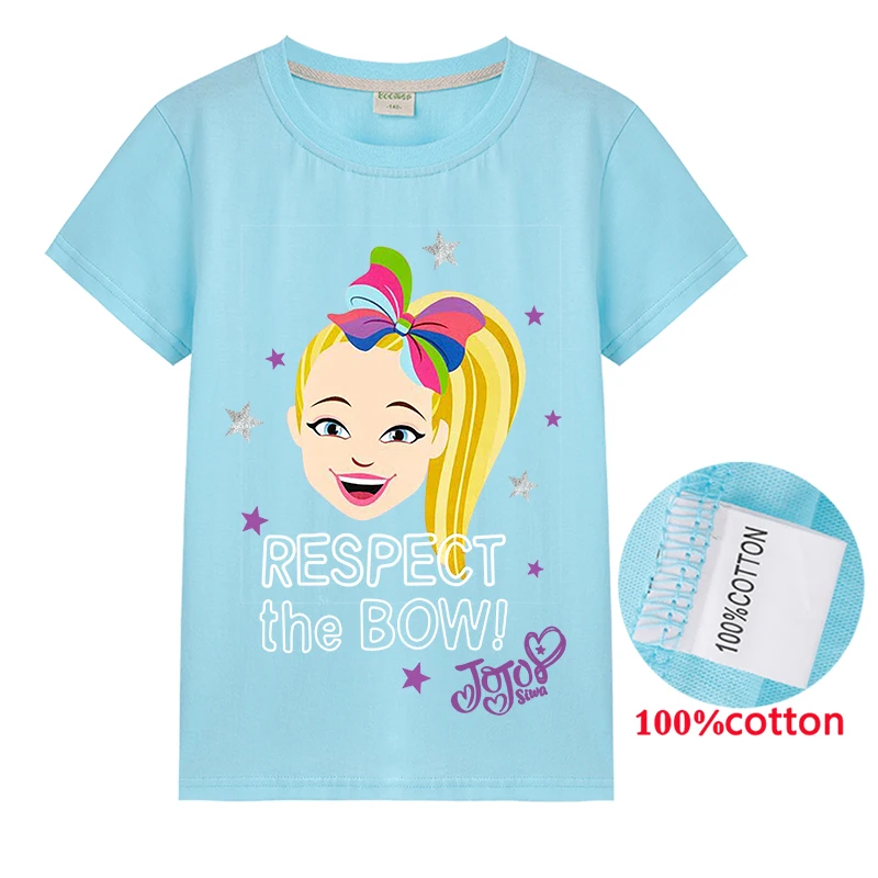Новая футболка для девочек JOJO Siwa Детская с короткими рукавами мягкая хлопковая