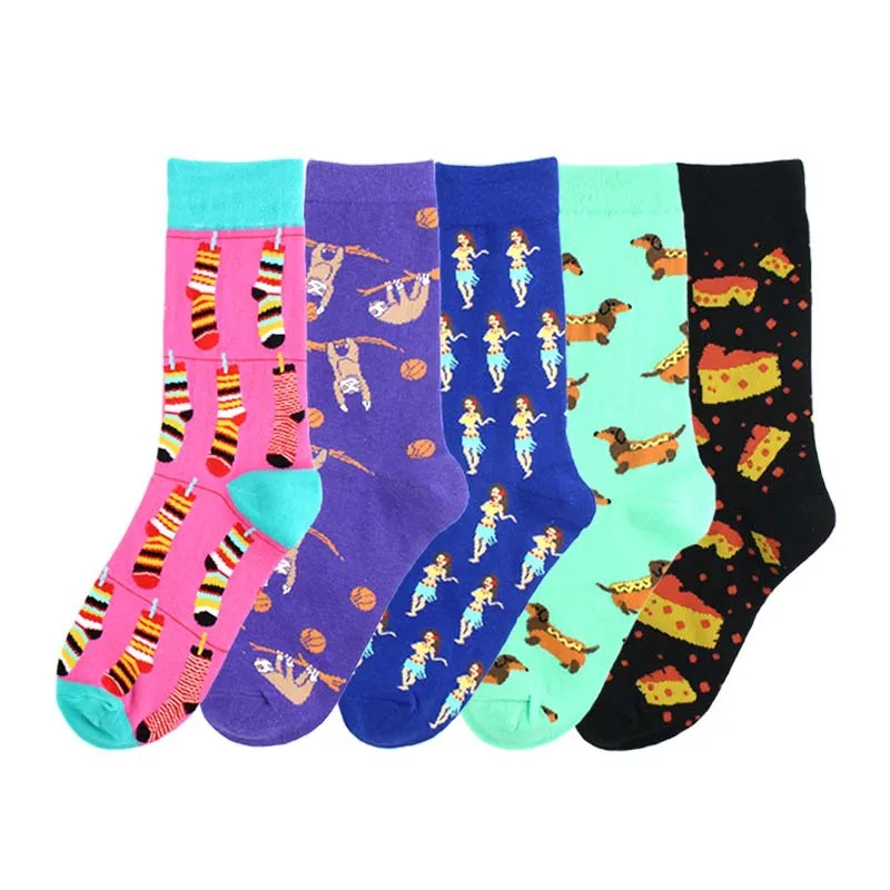 

Fashion Cute Soft Novelty Cotton men Socks Unicorn Alien Dinosaur Duck Colorful Cartoon Kawaii Funny Happy Socks