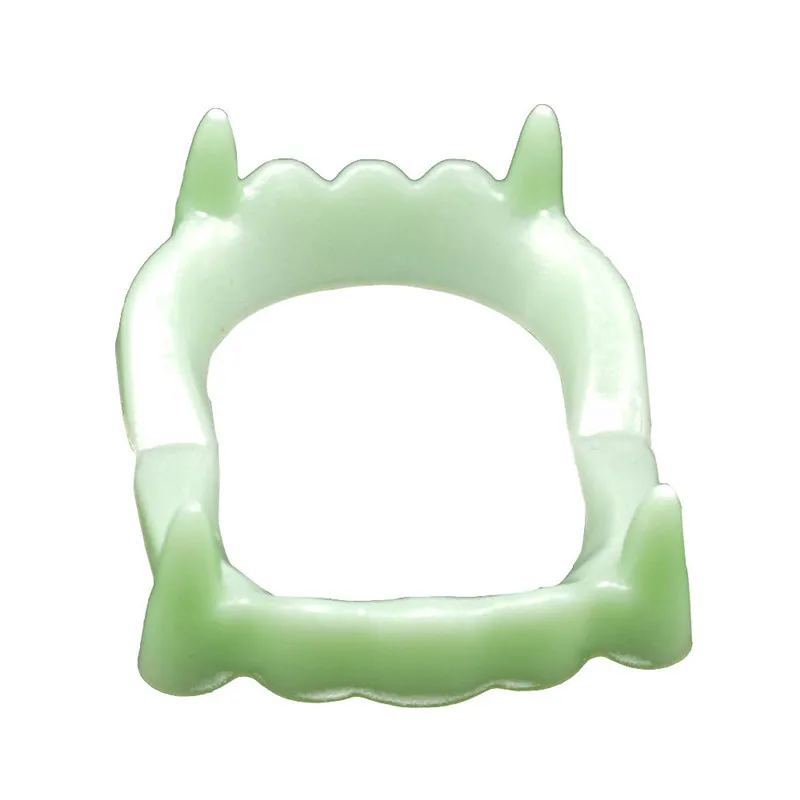Vampire night light denture 2Pcs Devil Tooth Fangs Halloween Decorative Vampire Luminous Dentures juguetes brinquedos #3AA9  (3)