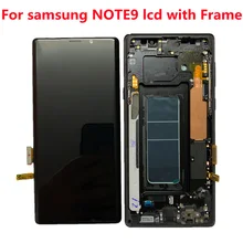 ORIGINAL AMOLED 6.4 ''LCD mit rahmen für SAMSUNG GALAXY Note 9 LCD Note9 Lcd Display N960D N960F LCD Touch bildschirm mit linie