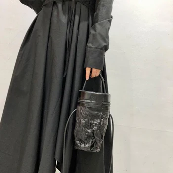 

Elegant Soft Leather Shoulder Bags Handbags Solid Women Sheepskin Barrel Armpit Sling Shoulder Bag Simple Crossbody Mesenger Bag