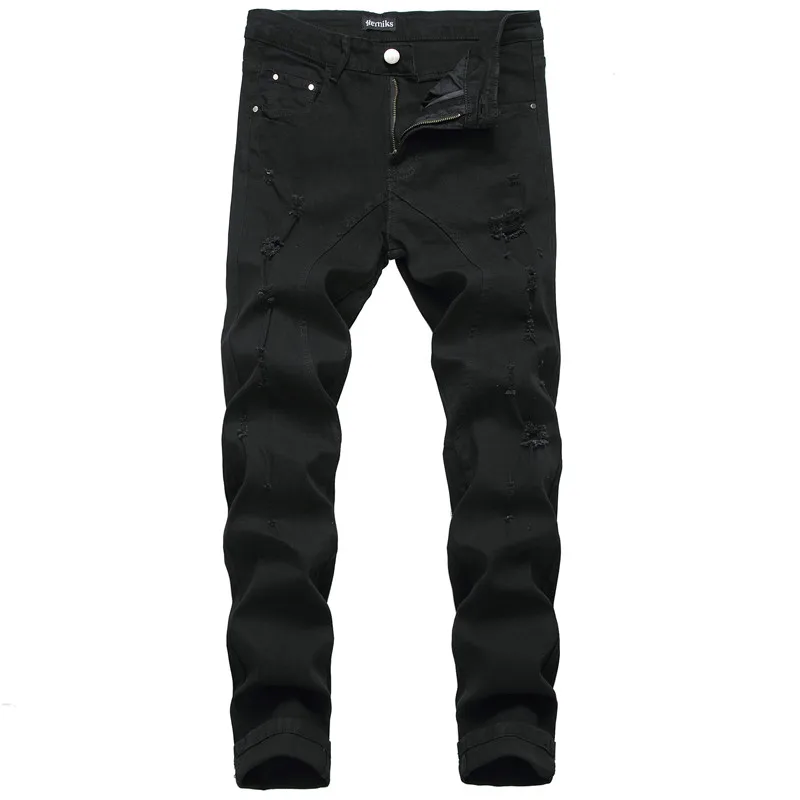 Color: Blue Black Jeans Men New Men's Slim Jeans Autumn Men's Tattered Jeans More Sizes 28-38 40 42