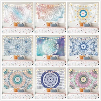 

Cassisy Bohemian Wind Ins Fashion Tapestry Mandala Wall Hangings Light Color Celestial Beach Towel Carpets Wall Chart Dorm Decor