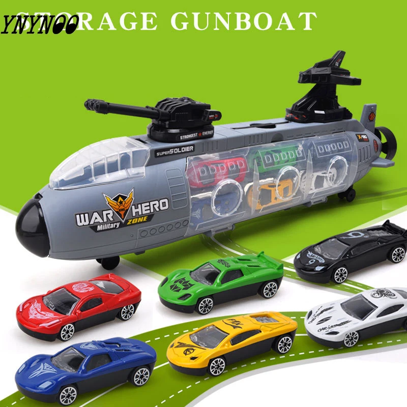 

Children's Toy Sliding Warship Submarine with Alloy Car Military Vehicle Tank Compatible Legoingly Model Boy Gift