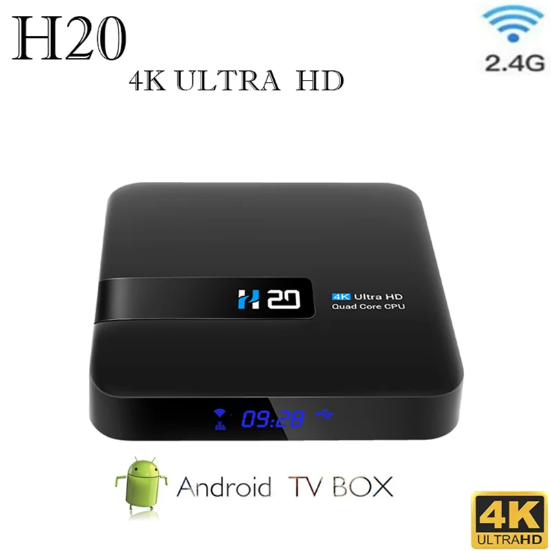 совершенно новый Andro 10 OS H20 интеллектуальная телевизионная коробка 3D видео 1GB RAM 8GB