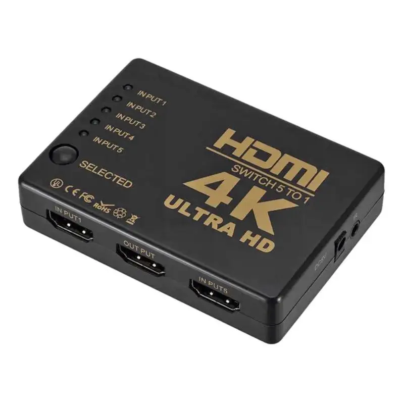Мини-Коммутатор HDMI 4K HD1080P 5 переключатель порта hdmi селектор сплиттер с концентратором ИК пульт дистанционного управления для HD tv DVD tv BOX Z2