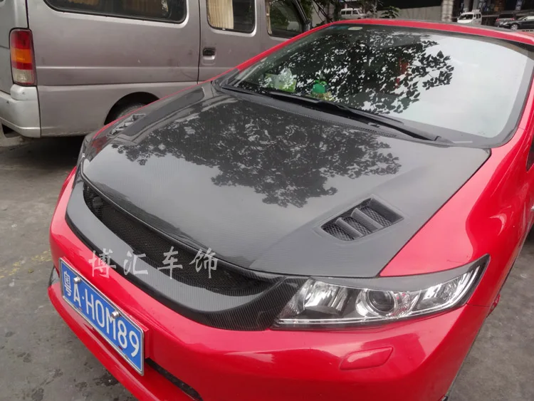 Автомобильная Передняя решетка гриль бампера из углеродного волокна для Honda Civic 12-14