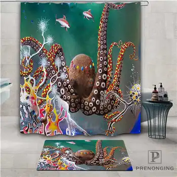 

Custom Octopus (1) Waterproof Shower Curtain Doormat Home Bath Bathroom Polyester Fabric Multi Sizes#2019-01-12-260