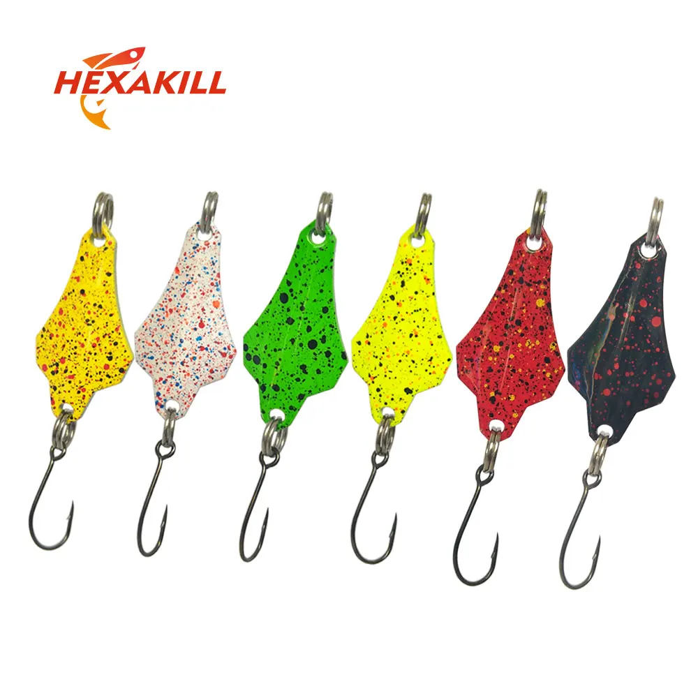 Hexakill 1pcs 1.4g/1.8g/2.2g/2.8g/3g/3.3g fishing metal colorful spoon baits metal spinner lure mini bait for trout single hook Hexakill 1pcs 1.4g/1.8g/2.2g/2.8g/3g/3.3g fishing metal colorful spoon baits metal spinner lure mini bait for trout single hook