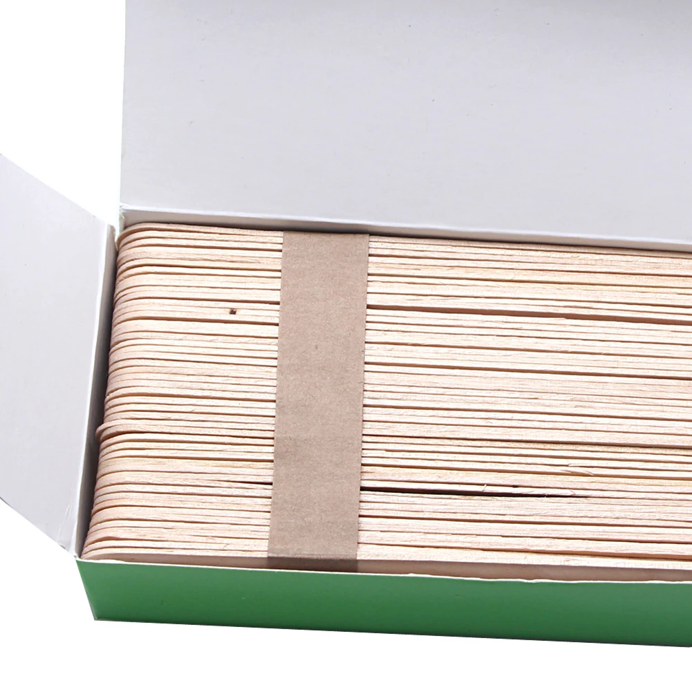 Деревянный одноразовый косметический шпатель для макияжа 100 шт. 15 см ложка маска